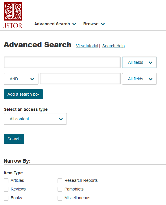 Advanced Searching: A Practical Overview – JSTOR Support Home