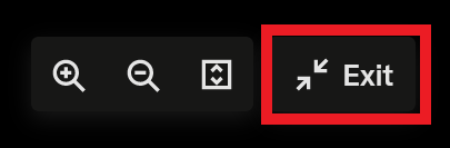 Present mode Exit full screen button